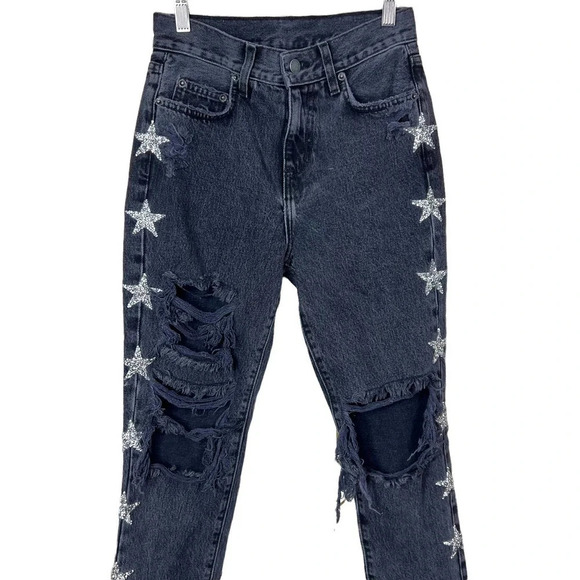 Carmar Alexander Nova Rhinestone Star Jeans Black Size‎ 25 - Picture 5 of 12
